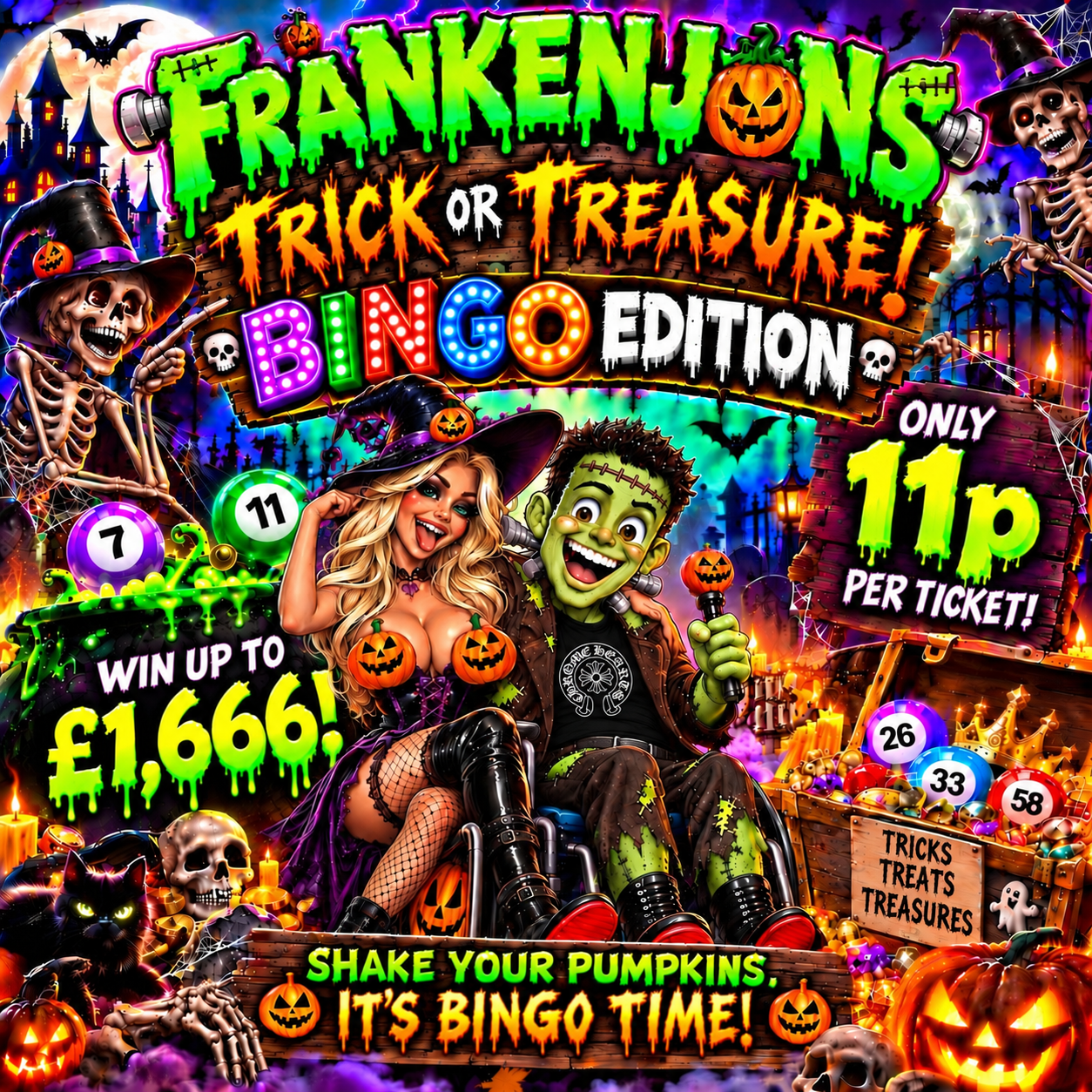 🪩FRANKENJONS TRICK OR TREASURE - BINGO EDITION🪩 (AUTODRAW)